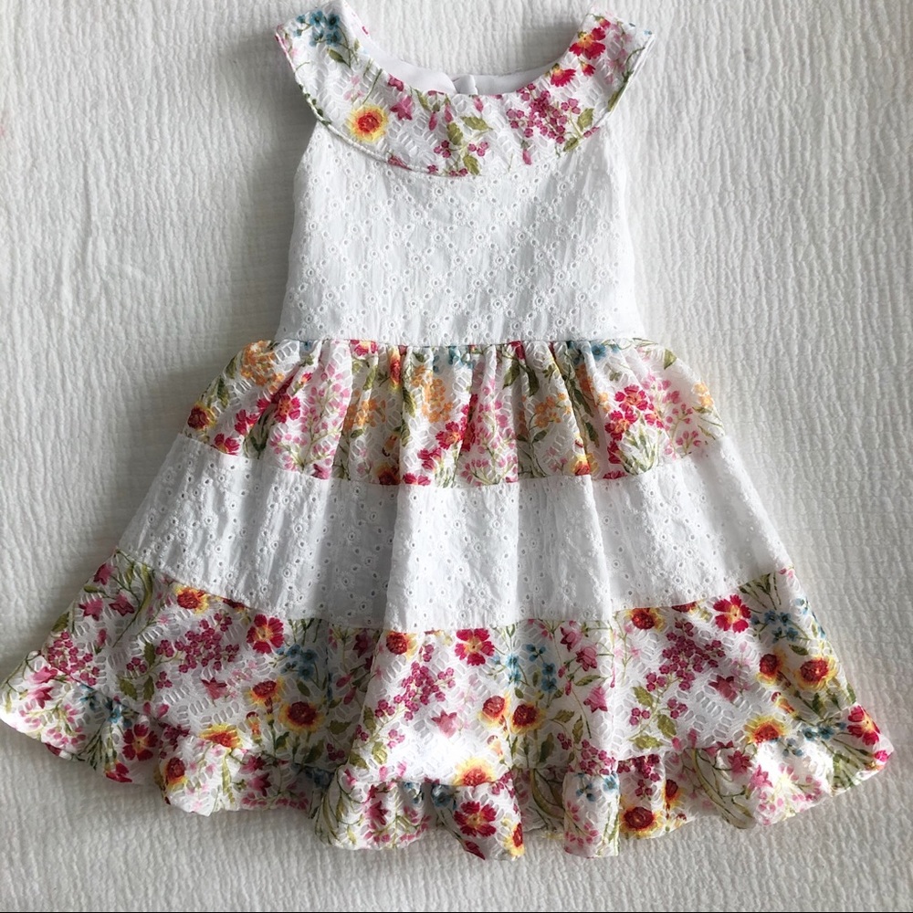 Sweetheart rose floral eyelet dress